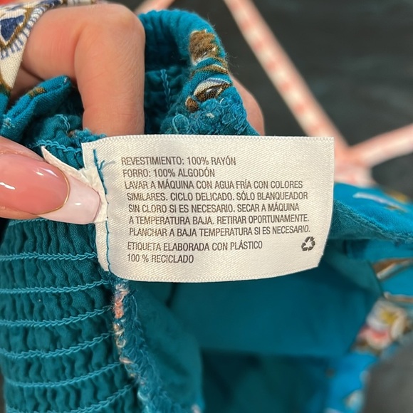 🔥Xhilaration Teal Floral Top🔥 - Picture 6 of 7